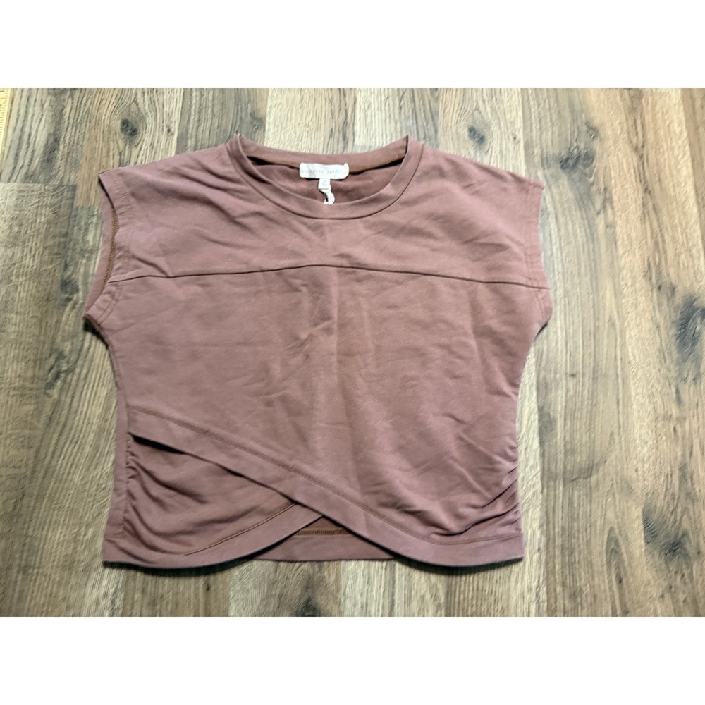Gilded Intent Crop Top Womens Medium Mauve Adult Surplice Hem Sleeveless NWT